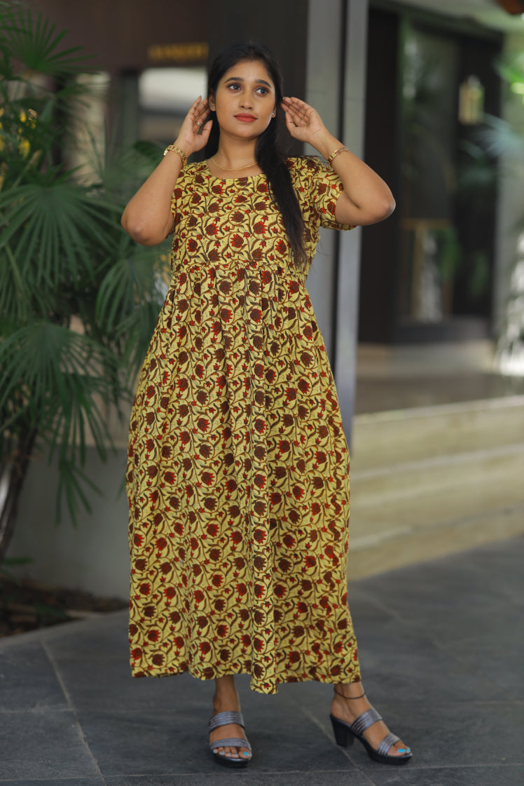 sandal Floral design with side zip Frock