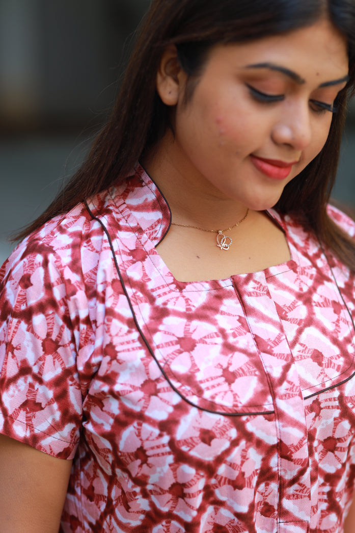Brown With Light brown Collar Nighty