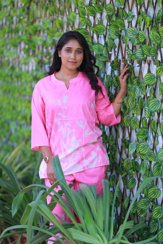 Trendy Popcorn Pink co-ord set nightdress