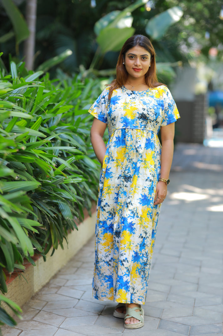 Sandal Painting Digital print Without zip  Frock
