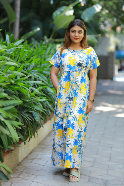 Sandal Painting Digital print Without zip  Frock