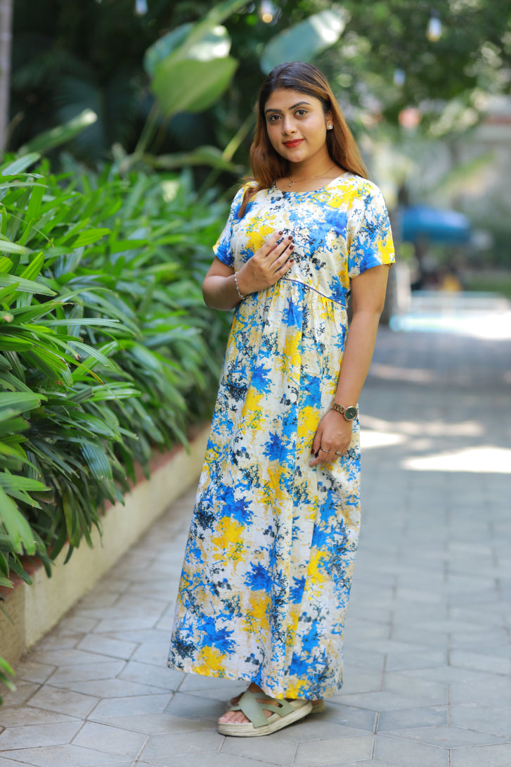 Sandal Painting Digital print Without zip  Frock