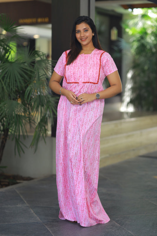 Pink with White Piping zip Height-60