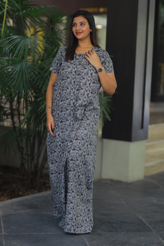 Grey with Black digital design Piping zip Height-60
