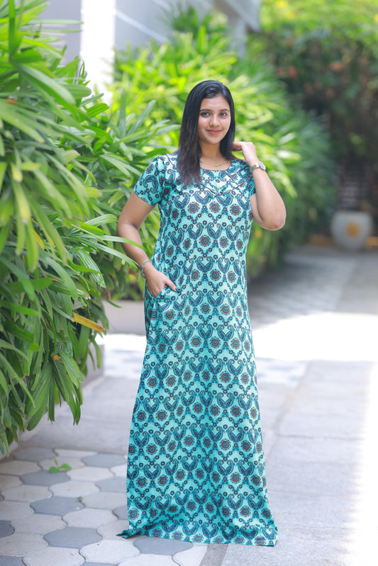 Green kalamkari Withput zip Height-60