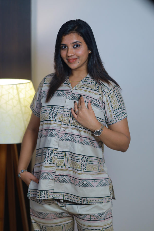 Light Sandal With Floral Design Premium Quality NightDress