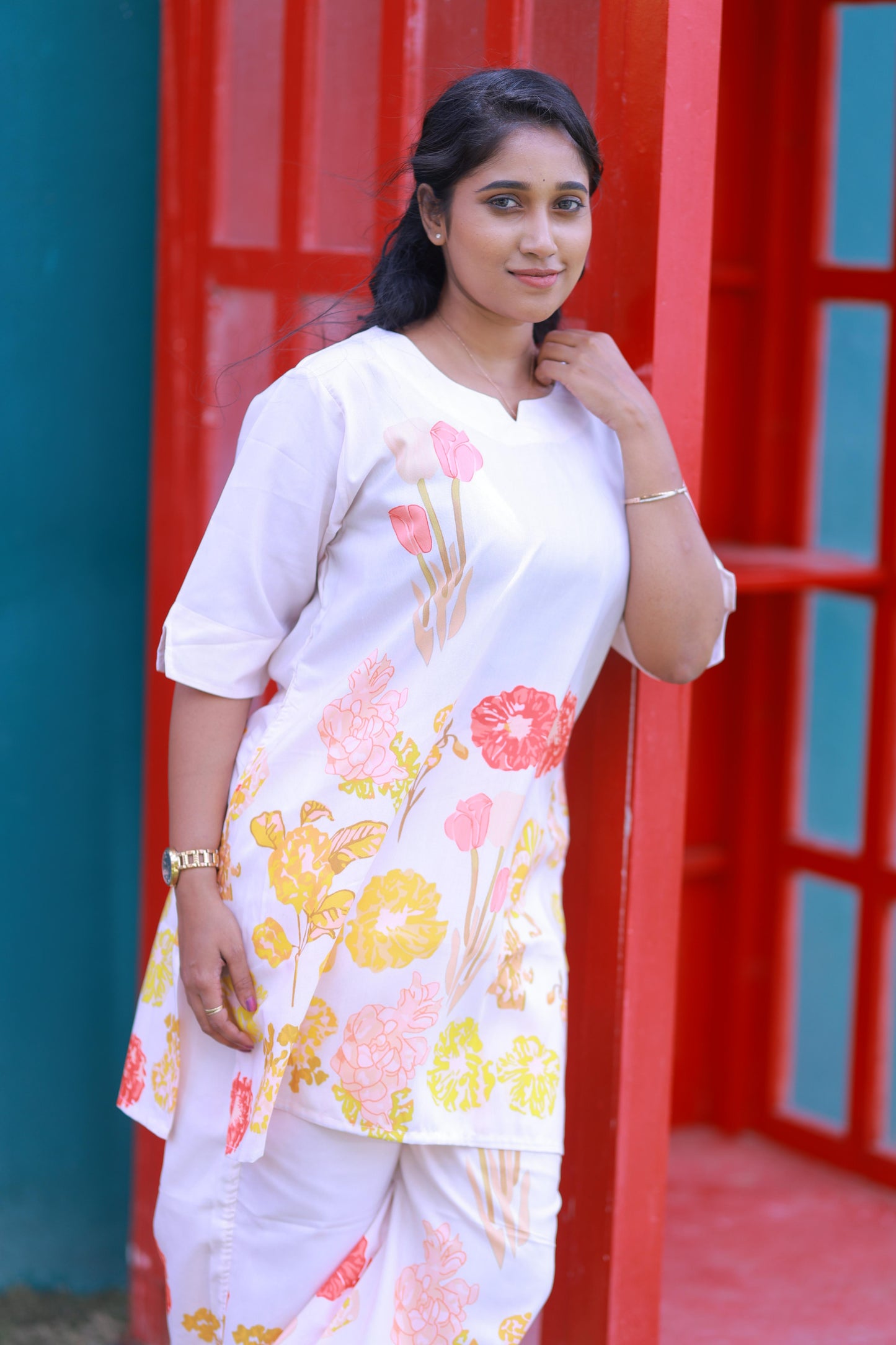 Trendy Popcorn Off-White co-ord set nightdress (Copy)