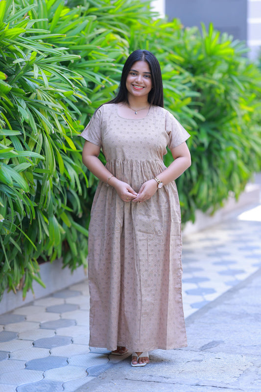 Sandel With Brown Dot design with side zip  Frock