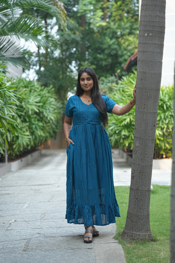 Ramar Blue hakoba frock with center zip