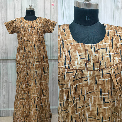 SUPER -  Brown With Black Line Design Fleet Cut Without Zip Nighty